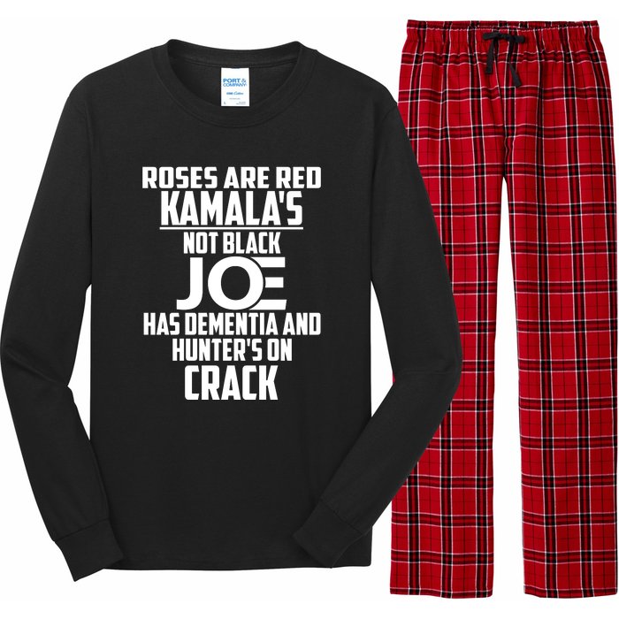 Biden Roses Are Red Kamala Not Black Joe Long Sleeve Pajama Set