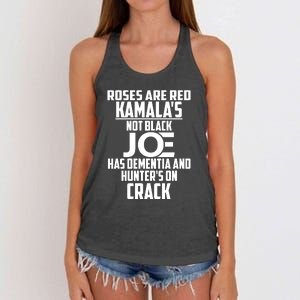 Biden Roses Are Red Kamala Not Black Joe Women's Knotted Racerback Tank