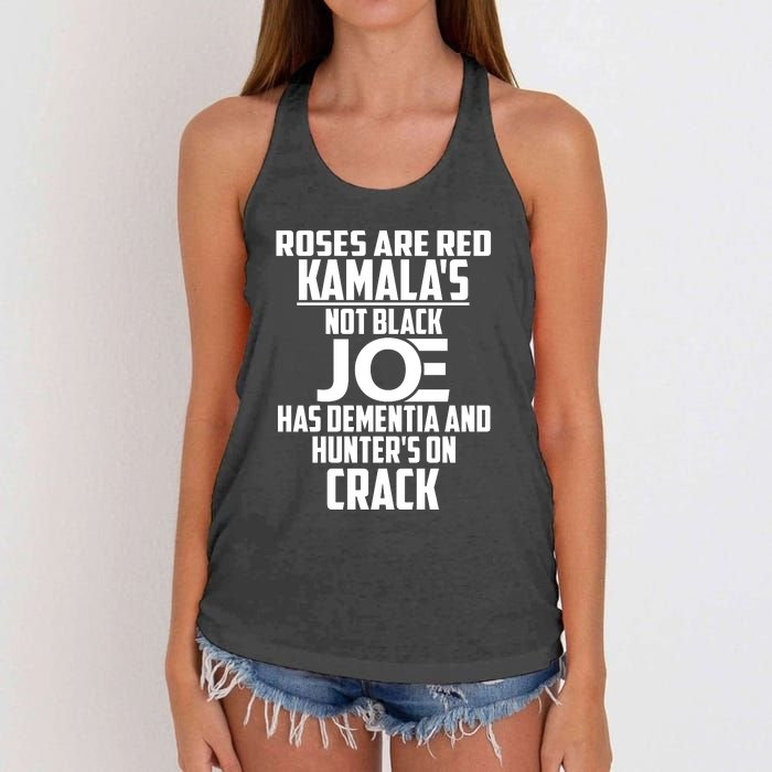 Biden Roses Are Red Kamala Not Black Joe Women's Knotted Racerback Tank