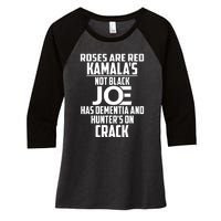 Biden Roses Are Red Kamala Not Black Joe Women's Tri-Blend 3/4-Sleeve Raglan Shirt