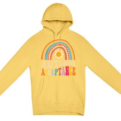 Boho Rainbow Acceptance Special Education Teacher Gift Autism Awareness Premium Pullover Hoodie