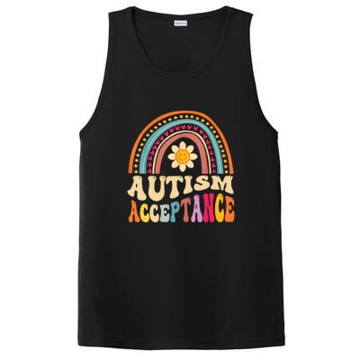 Boho Rainbow Acceptance Special Education Teacher Gift Autism Awareness PosiCharge Competitor Tank