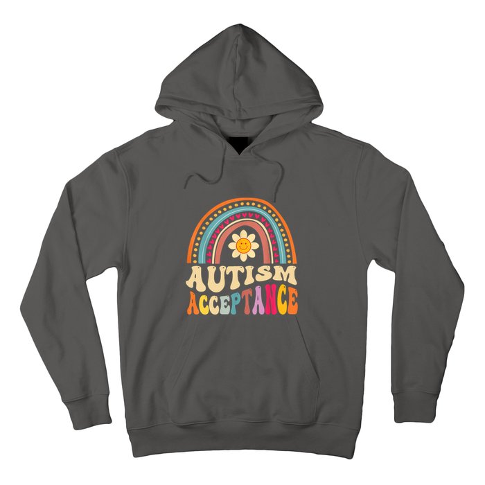 Boho Rainbow Acceptance Special Education Teacher Gift Autism Awareness Hoodie