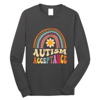 Boho Rainbow Acceptance Special Education Teacher Gift Autism Awareness Long Sleeve Shirt