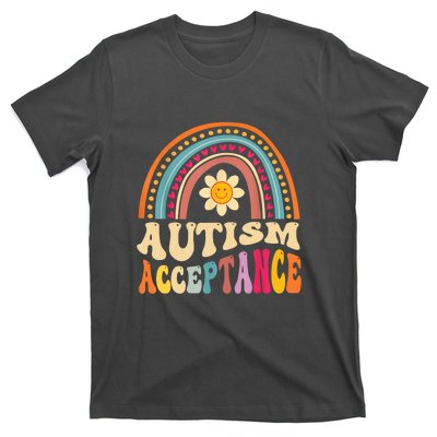 Boho Rainbow Acceptance Special Education Teacher Gift Autism Awareness T-Shirt