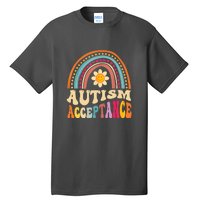 Boho Rainbow Acceptance Special Education Teacher Gift Autism Awareness Tall T-Shirt