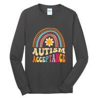 Boho Rainbow Acceptance Special Education Teacher Gift Autism Awareness Tall Long Sleeve T-Shirt