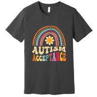 Boho Rainbow Acceptance Special Education Teacher Gift Autism Awareness Premium T-Shirt