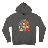 Boho Rainbow Acceptance Special Education Teacher Gift Autism Awareness Tall Hoodie