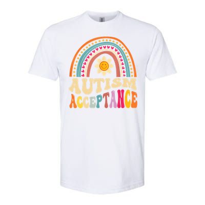 Boho Rainbow Acceptance Special Education Teacher Gift Autism Awareness Softstyle CVC T-Shirt