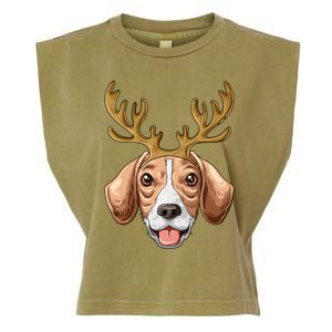 Beagle Reindeer Antlers Christmas Beagle Cool Gift Garment-Dyed Women's Muscle Tee