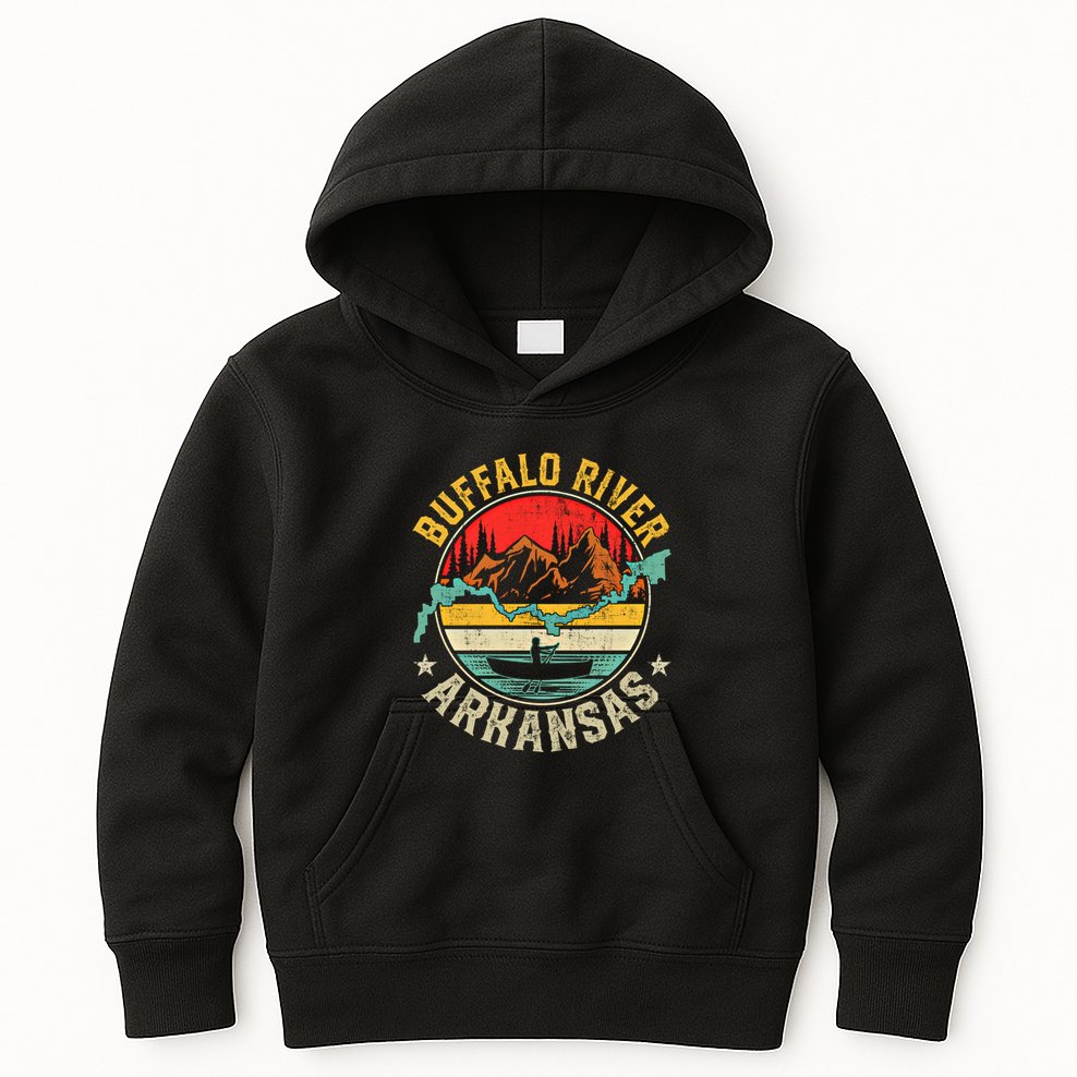 Buffalo River Arkansas National Park River Floating Kayak Cute Gift Kids Hoodie