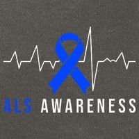 Blue Ribbon ALS Awareness Heartbeat Cotton Canvas Backpack