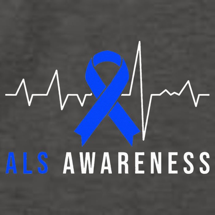 Blue Ribbon ALS Awareness Heartbeat Vector Backpack
