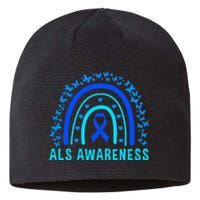 Blue Ribbon ALS Awareness Rainbow Sustainable Beanie