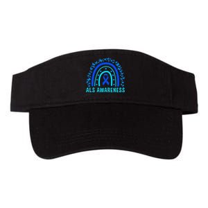 Blue Ribbon ALS Awareness Rainbow Valucap Bio-Washed Visor