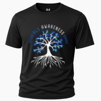Blue Ribbon ALS Awareness Tree Cooling Performance Crew T-Shirt