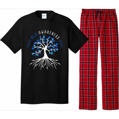 Blue Ribbon ALS Awareness Tree Pajama Set