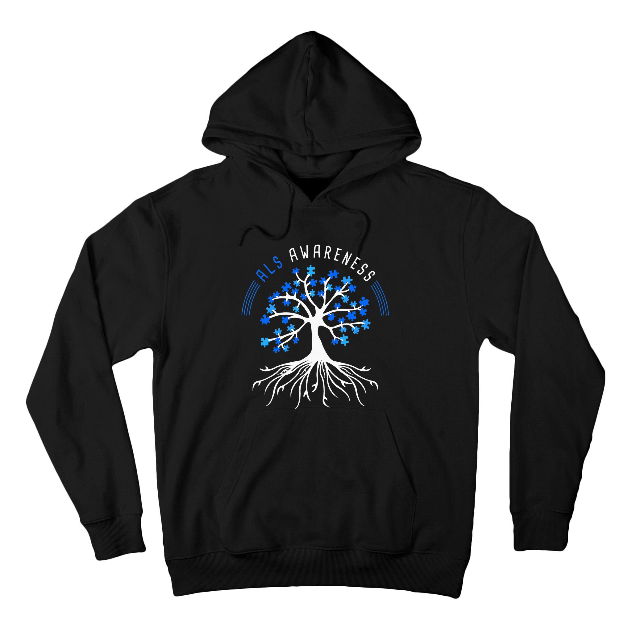Blue Ribbon ALS Awareness Tree Tall Hoodie