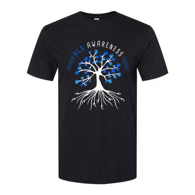 Blue Ribbon ALS Awareness Tree Softstyle CVC T-Shirt