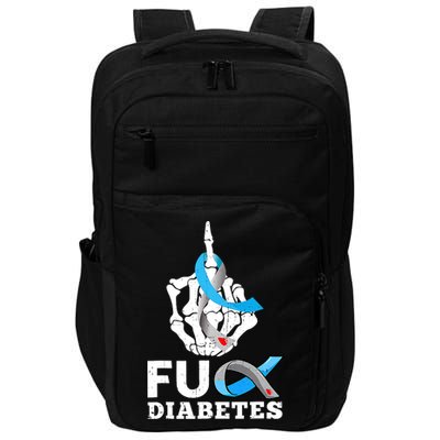 Blue Ribbon Awareness Skeleton Hand Fuck Diabetes Month Impact Tech Backpack