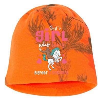 Bigfoot Riding A Unicorn Teens Ladies Gift Kati - Camo Knit Beanie