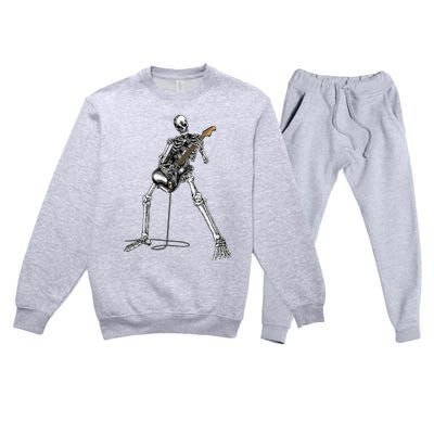 Band Rock And Roll Guitar For Men Band Tee Premium Crewneck Sweatsuit Set