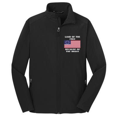 Betsy Ross American Flag Land Of The Free Patriotic Usa Gift Core Soft Shell Jacket