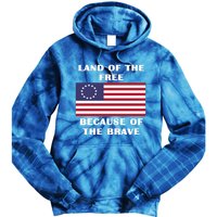 Betsy Ross American Flag Land Of The Free Patriotic Usa Gift Tie Dye Hoodie