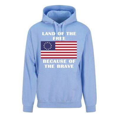 Betsy Ross American Flag Land Of The Free Patriotic Usa Gift Unisex Surf Hoodie