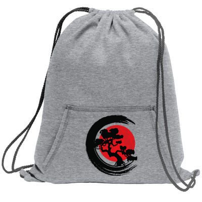 Bonsai Retro Aesthetics Enso Circle Vintage Bonsai Tree Sweatshirt Cinch Pack Bag