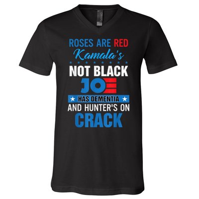 Biden Roses Are Red Kamala Not Black Joe V-Neck T-Shirt