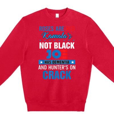 Biden Roses Are Red Kamala Not Black Joe Premium Crewneck Sweatshirt