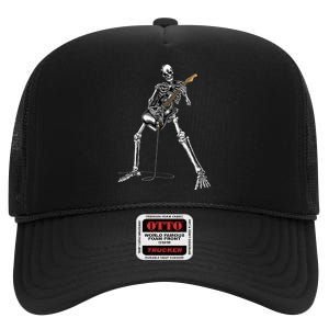 Band Rock And Roll Guitar For Men Band High Crown Mesh Back Trucker Hat