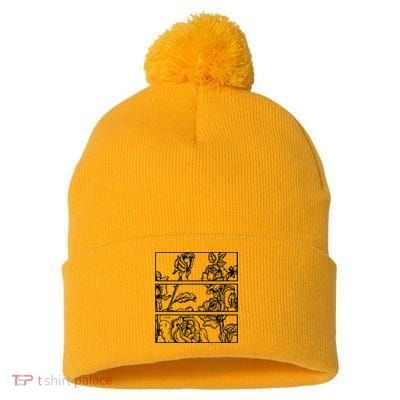 Black Roses Aesthetic Clothing Soft Grunge Clothes Goth Punk Pom Pom 12in Knit Beanie