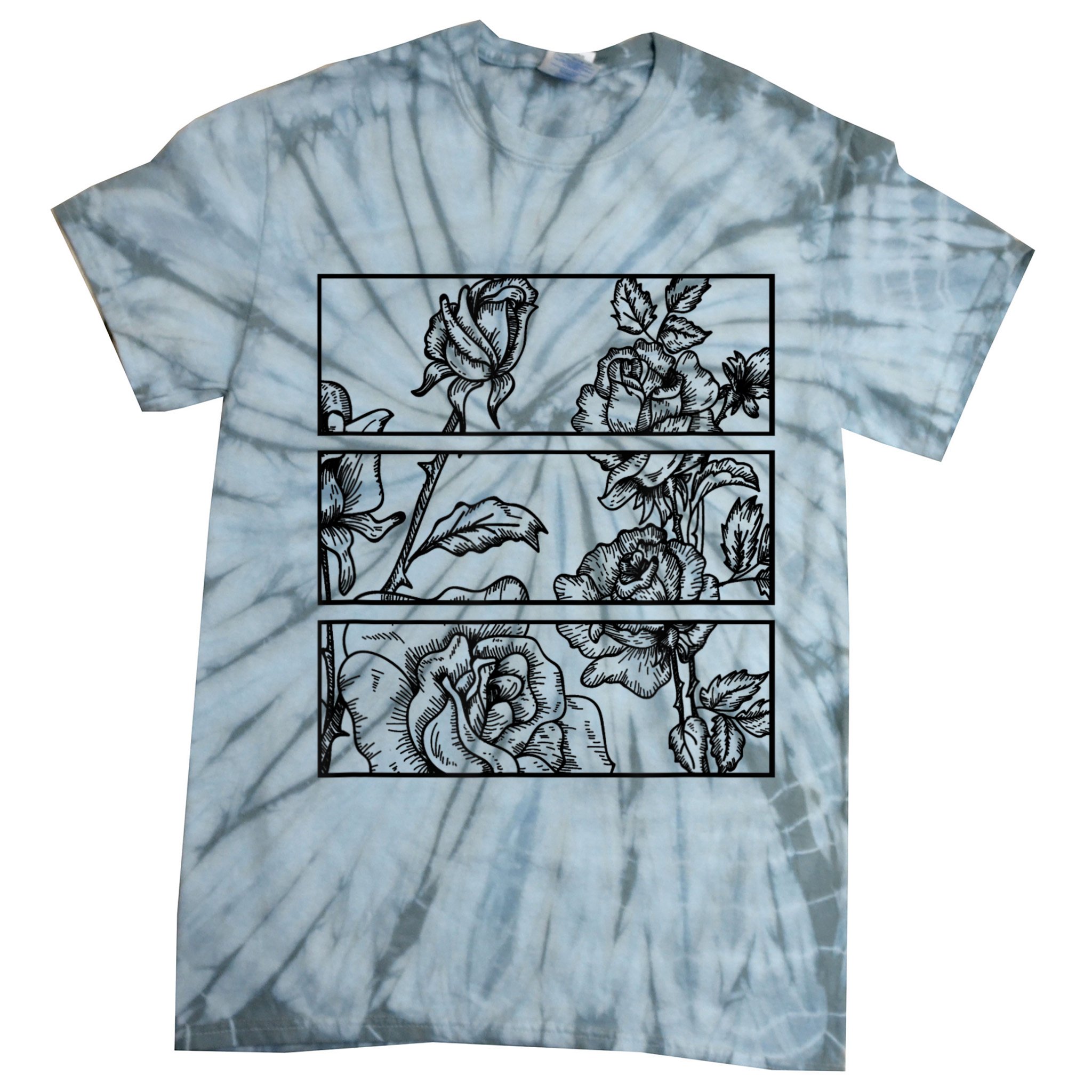 Black Roses Aesthetic Clothing Soft Grunge Clothes Goth Punk Tie-Dye T-Shirt