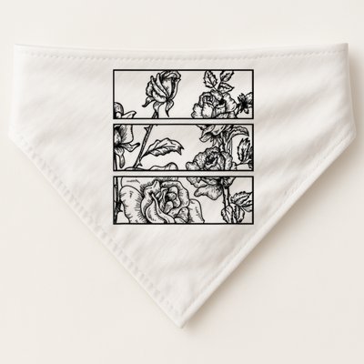 Black Roses Aesthetic Clothing Soft Grunge Clothes Goth Punk USA-Made Doggie Bandana