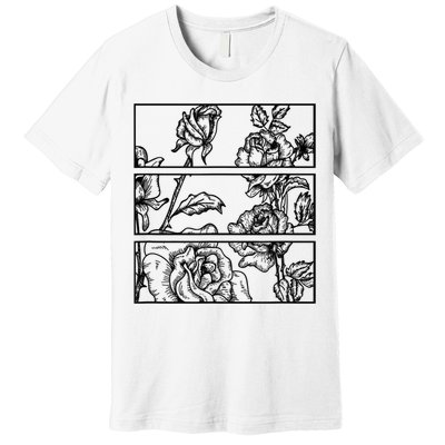 Black Roses Aesthetic Clothing Soft Grunge Clothes Goth Punk Premium T-Shirt