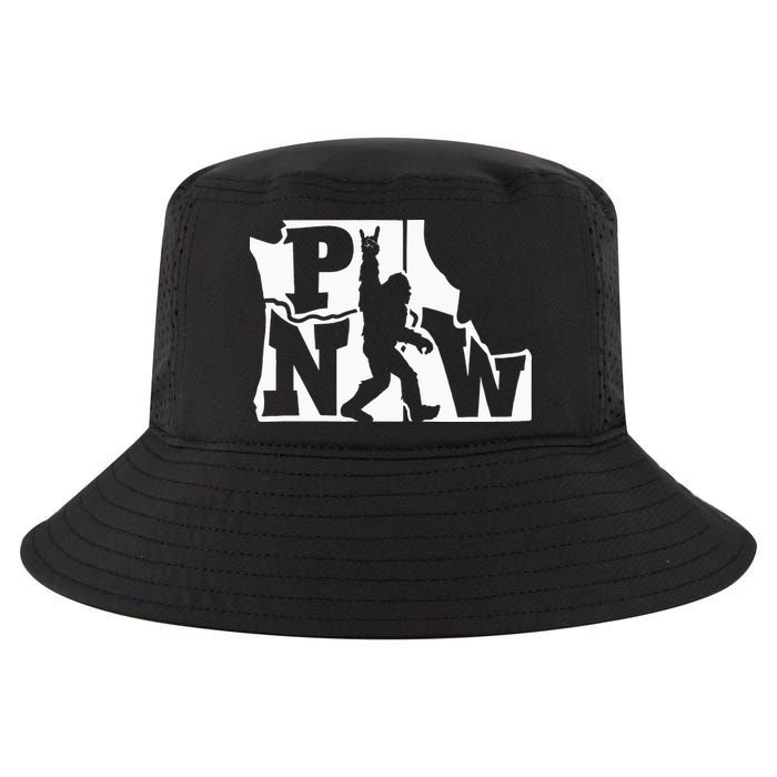 Bigfoot Rock And Roll Silhouette Pacific Northwest Sasquatch Cool Comfort Performance Bucket Hat