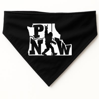 Bigfoot Rock And Roll Silhouette Pacific Northwest Sasquatch USA-Made Doggie Bandana