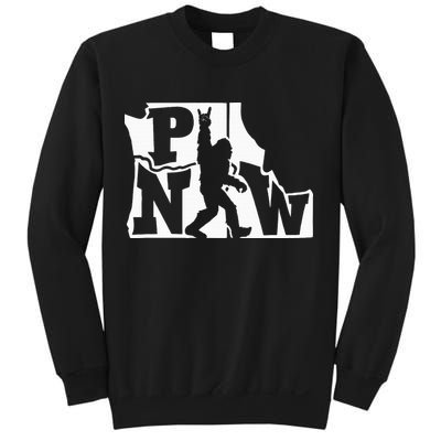 Bigfoot Rock And Roll Silhouette Pacific Northwest Sasquatch Sweatshirt