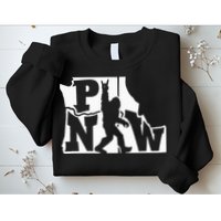 Bigfoot Rock And Roll Silhouette Pacific Northwest Sasquatch Sweatshirt