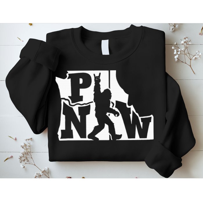 Bigfoot Rock And Roll Silhouette Pacific Northwest Sasquatch Sweatshirt