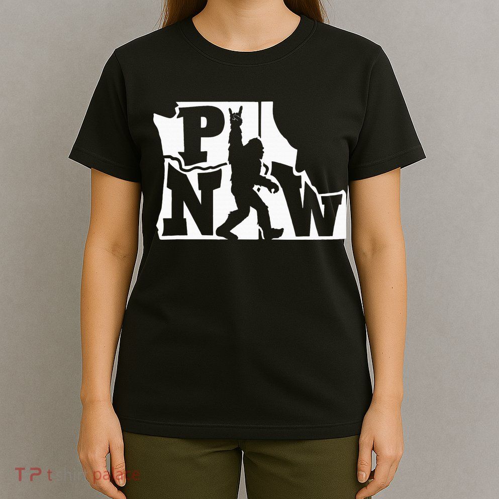 Bigfoot Rock And Roll Silhouette Pacific Northwest Sasquatch T-Shirt