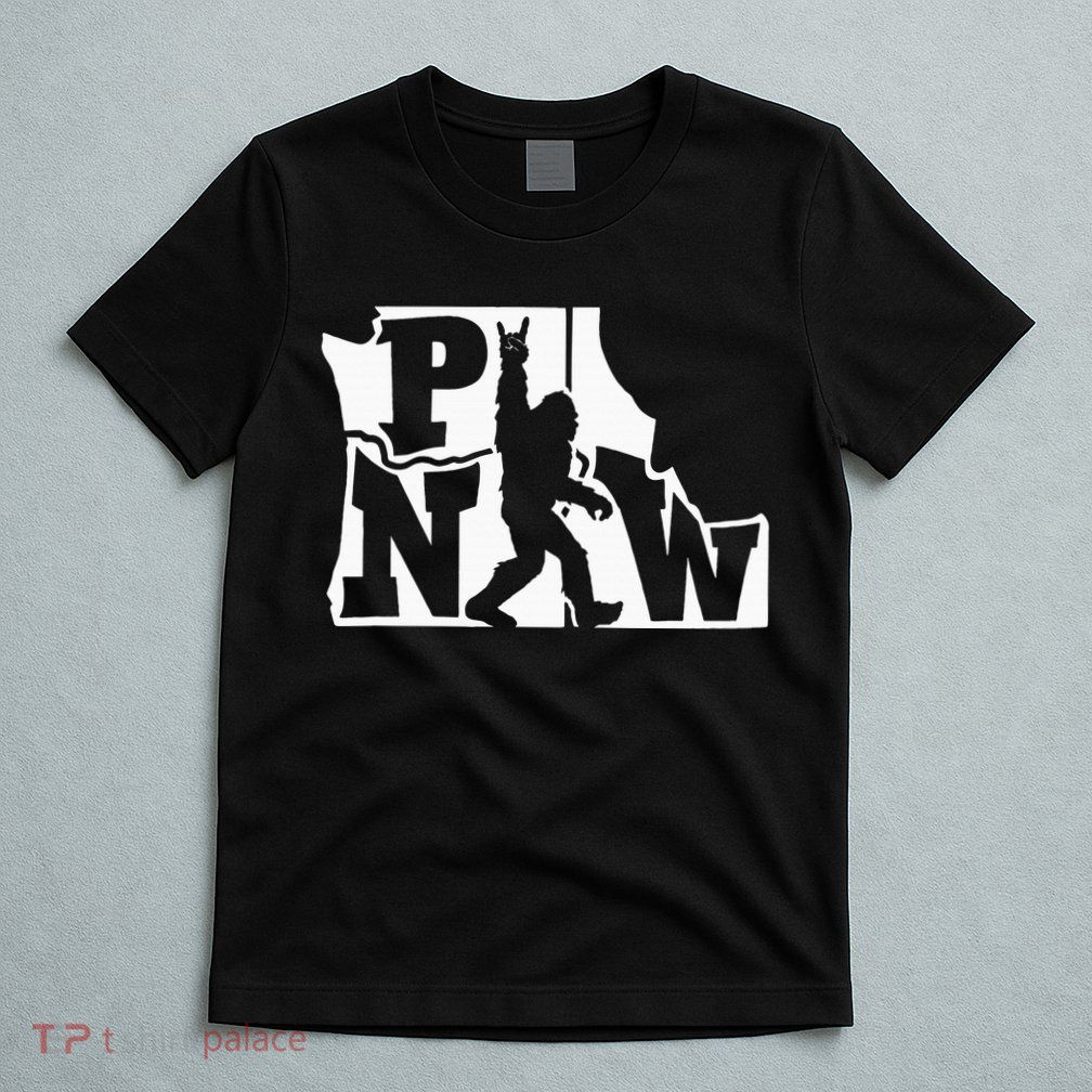 Bigfoot Rock And Roll Silhouette Pacific Northwest Sasquatch T-Shirt