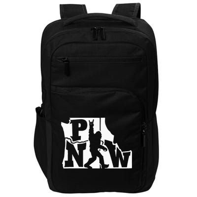 Bigfoot Rock And Roll Silhouette Pacific Northwest Sasquatch Impact Tech Backpack