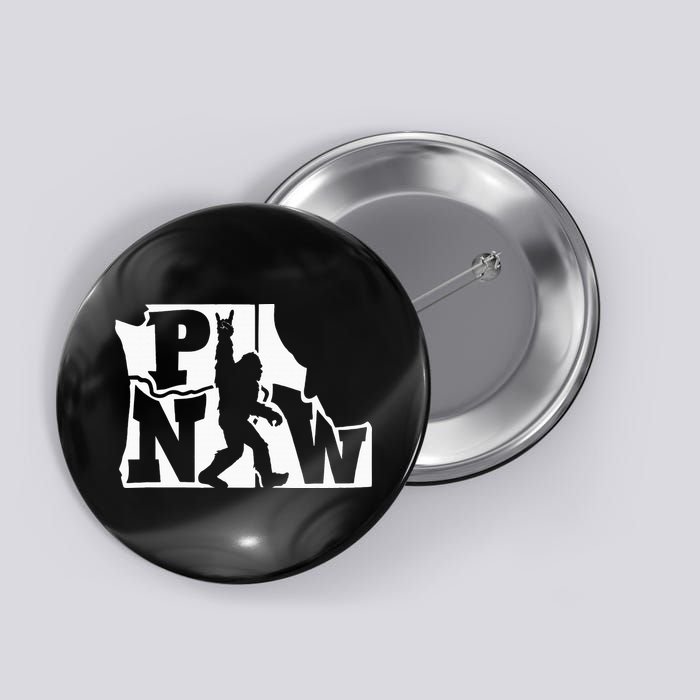 Bigfoot Rock And Roll Silhouette Pacific Northwest Sasquatch Button