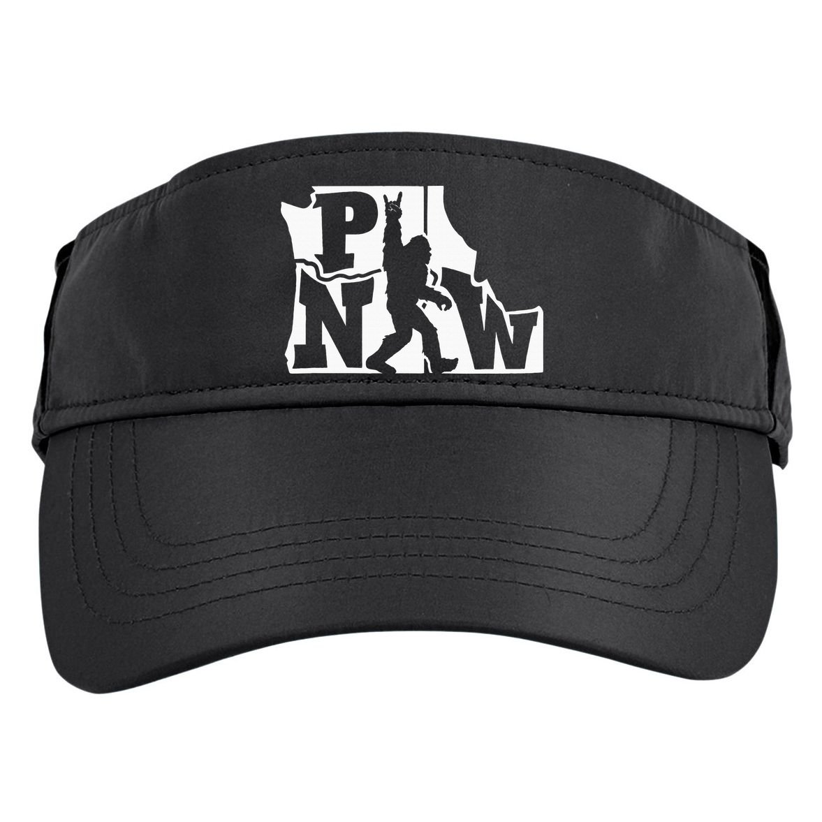 Bigfoot Rock And Roll Silhouette Pacific Northwest Sasquatch Adult Drive Performance Visor