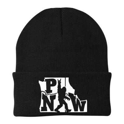 Bigfoot Rock And Roll Silhouette Pacific Northwest Sasquatch Beanie