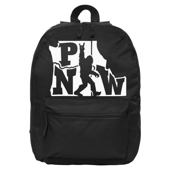 Bigfoot Rock And Roll Silhouette Pacific Northwest Sasquatch 16 in Basic Backpack